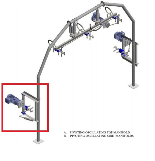 OT-PO1-EL - PIVOTING OSCILLATING HIGH PRESSURE ARCH - Side Manifold