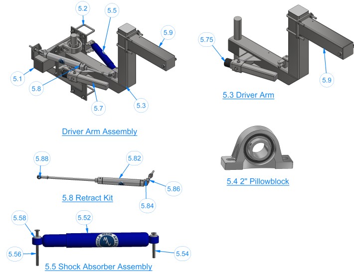 FM1 Finishing Module - Driver Arm Assembly