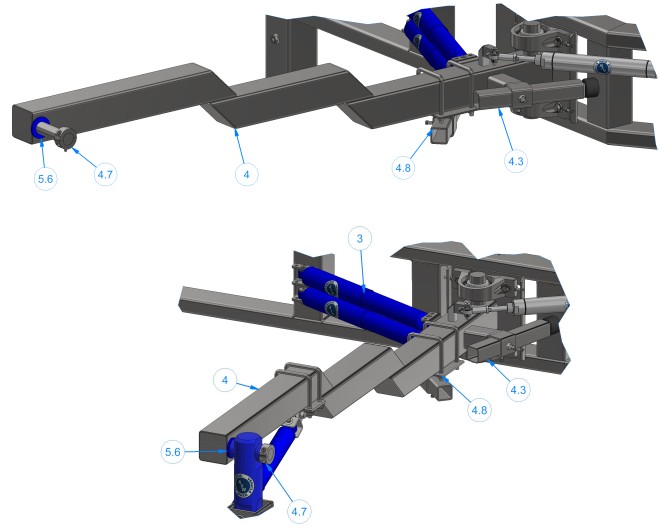 WA1-EL FREE STANDING WRAP AROUND - Arm Assembly - Driver Side