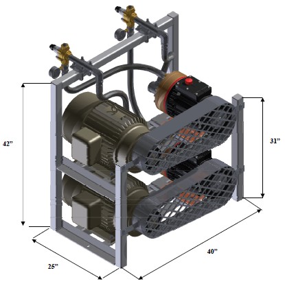 DOUBLE STACK PUMPING STATION 2x30GPM, Model PS2D35-LT TANKLESS A.V.W. Equipment Co. Inc. 105 South 9th Avenue, Maywood, IL, 60153 Phone: 708-343-7738 Fax: 708-343-9065 email: info@avwequipment.com Website: www.avwequipment.com 40” 42” 25”