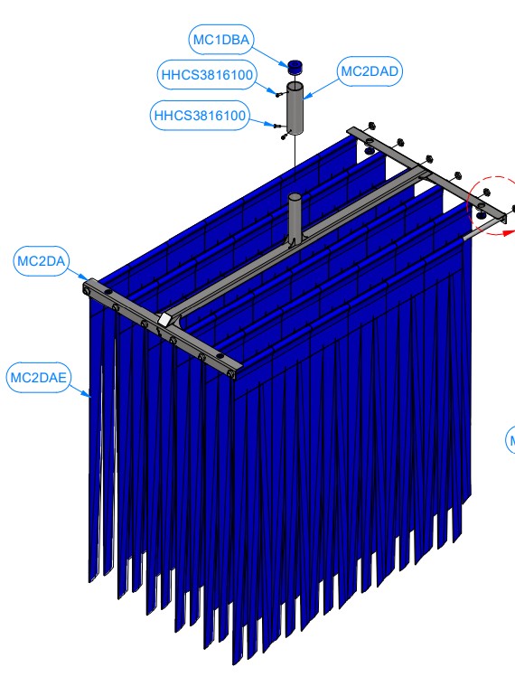 FULL MITTER BASKET ASSEMBLY, Model MC2D