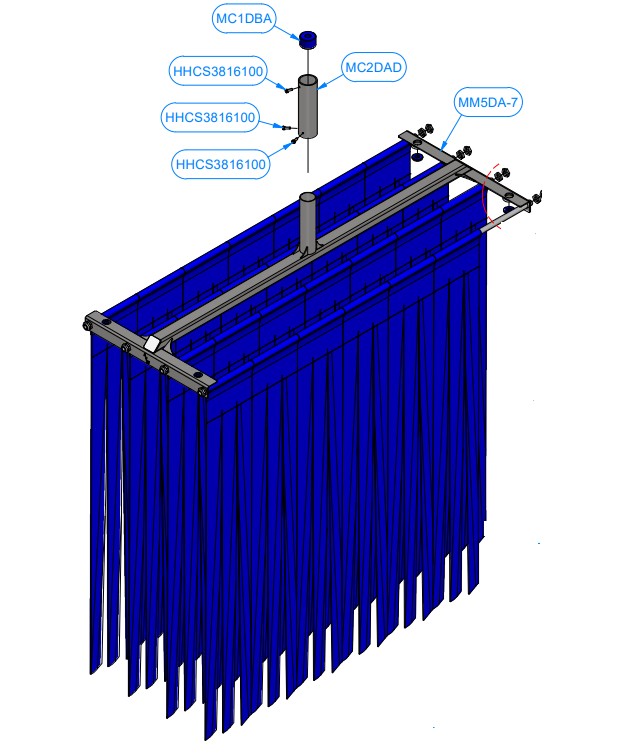 MINI MITTER BASKET ASSEMBLY, Model MM5D-7