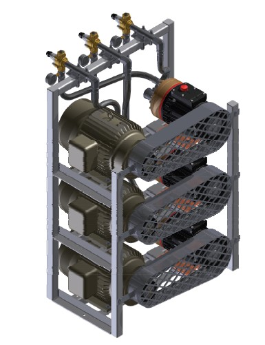 TANKLESS TRIPLE STACK PUMPING STATION 3x20GPM, Model PS3H25-LT TANKLESS