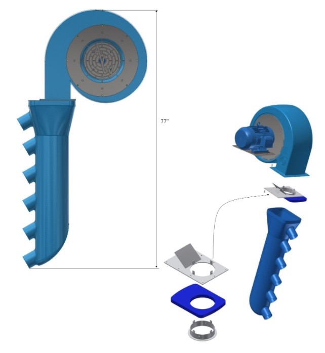 BLOWER w/ELEPHANT TRUNK MANIFOLD