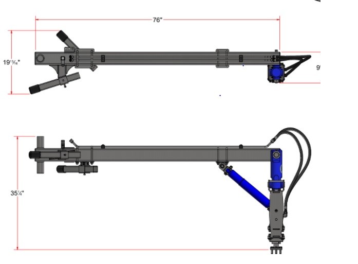 REVERSED WRAP ARM ASSEMBLY 76", Model AG1-WA1E