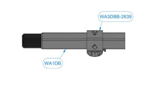 ADJUSTABLE LOWER RUBBER STOP ARM, Model WA3DB-2639