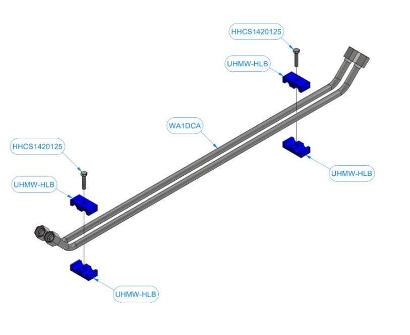 34" LG. HYDRAULIC LINE ASSEMBLY, Model WA1DC