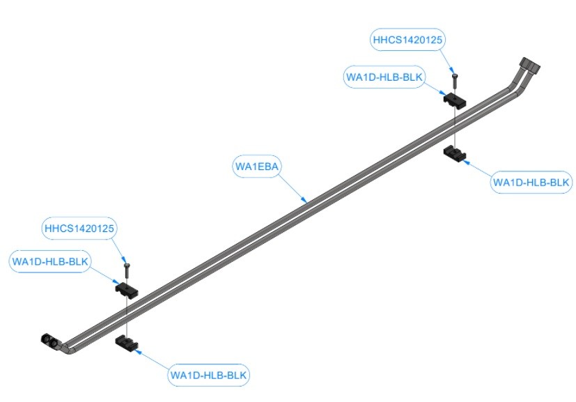 76" LG. HYDRAULIC LINE ASSEMBLY, Model WA1EB