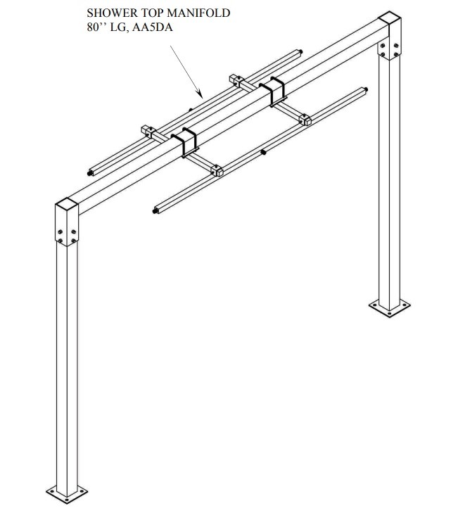 2 Shower Top Manifolds on an Arch