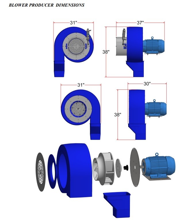 BLOWER PRODUCER 10 HP, 15 HP, 20HP- 3600 RPM