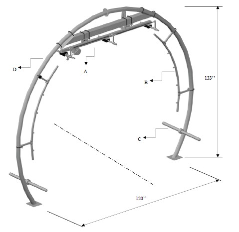 PIVOTING OSCILLATING HIGH PRESSURE ARCH , MODEL R-POT1: TOP MANIFOLD