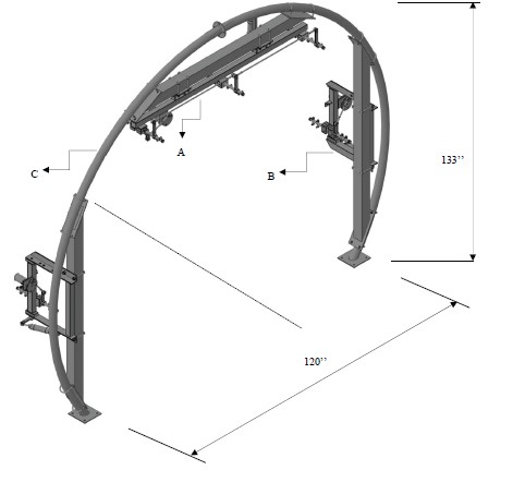 RAINBOW PIVOTING OSCILLATING HIGH ARCH , MODEL R-PO1: TOP MANIFOLD